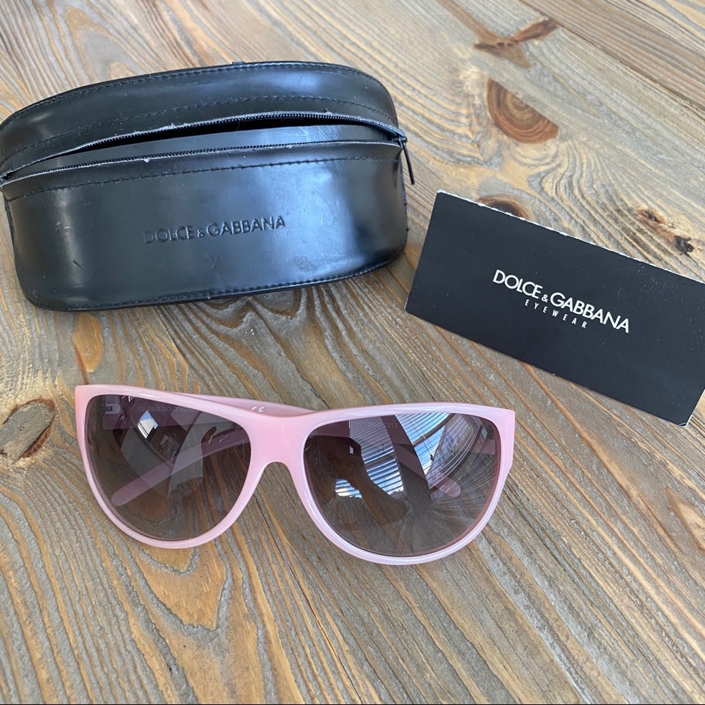 Pink Dolce & Gabbana sunglasses and case